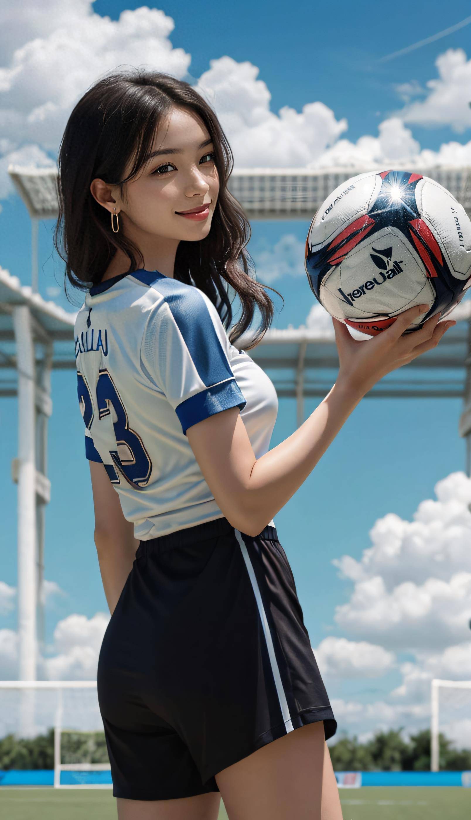 足球比赛中女性运动员的灵活身姿令人惊叹